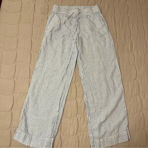 Tommy Bahama Blue & White Striped Linen Straight Leg Pants